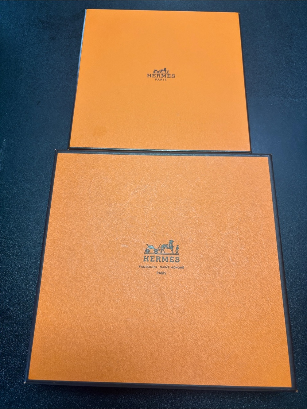 New-*Hermès Orange 2pcs Scarf box & Bracelet combo Boxes